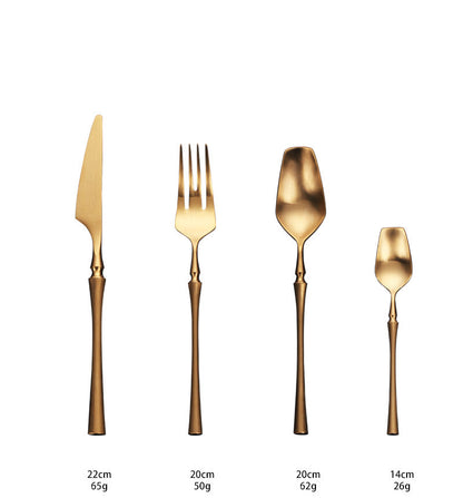 Gold Stainless Steel Cutlery Set with Elegant Finish