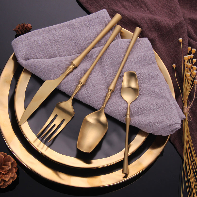 Gold Stainless Steel Cutlery Set with Elegant Finish