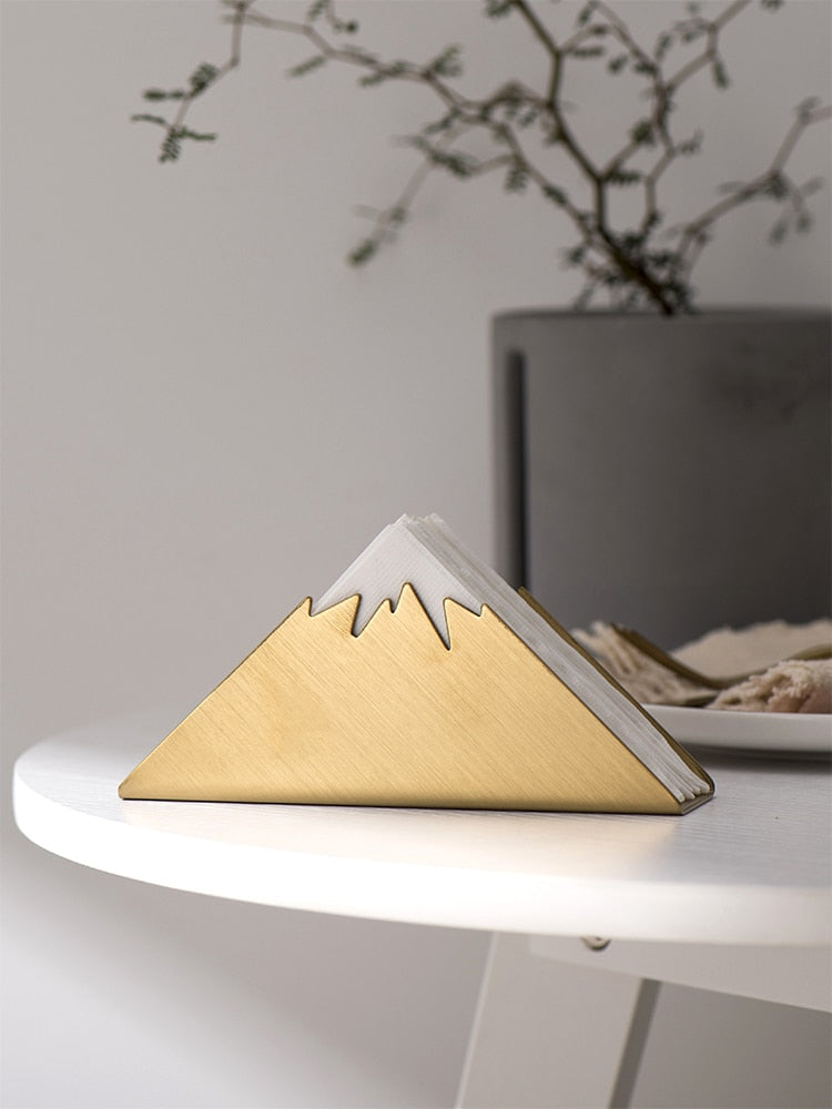 Gold Stainless Steel Napkin Holder with Sculptural Design