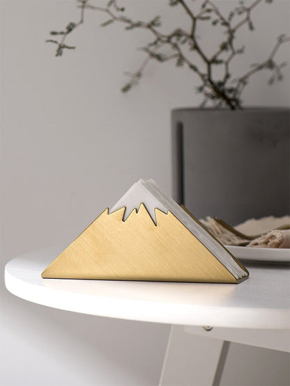 Gold Stainless Steel Napkin Holder with Sculptural Design