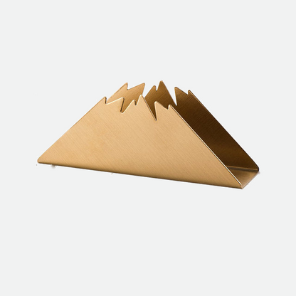 Gold Stainless Steel Napkin Holder with Sculptural Design