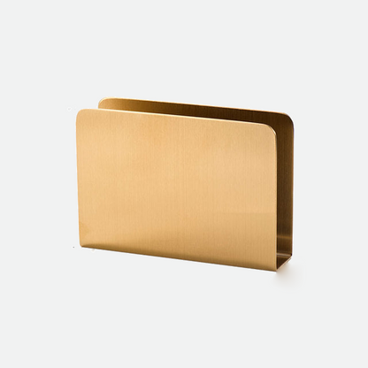 Gold Stainless Steel Napkin Holder with Sculptural Design