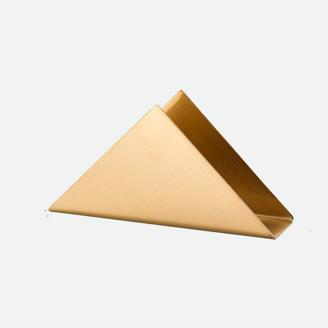 Gold Stainless Steel Napkin Holder with Sculptural Design