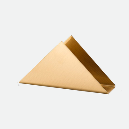 Gold Stainless Steel Napkin Holder with Sculptural Design