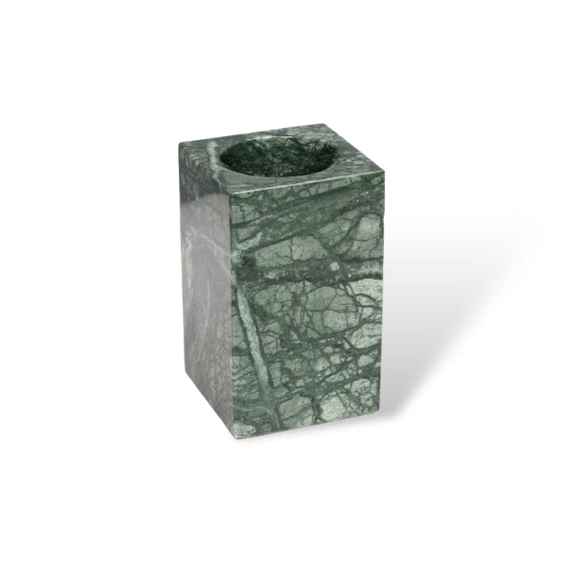 Green Marble Bathroom Set with Gold Soap Dispenser, Tumbler and Tray