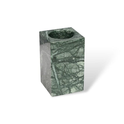 Green Marble Bathroom Set with Gold Soap Dispenser, Tumbler and Tray