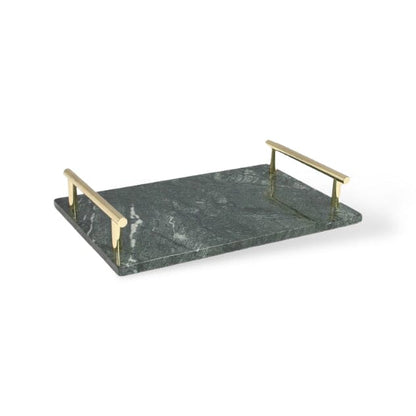 Green Marble Bathroom Set with Gold Soap Dispenser, Tumbler and Tray