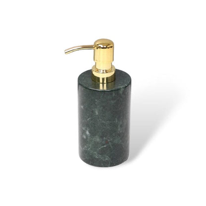Green Marble Bathroom Set with Gold Soap Dispenser, Tumbler and Tray