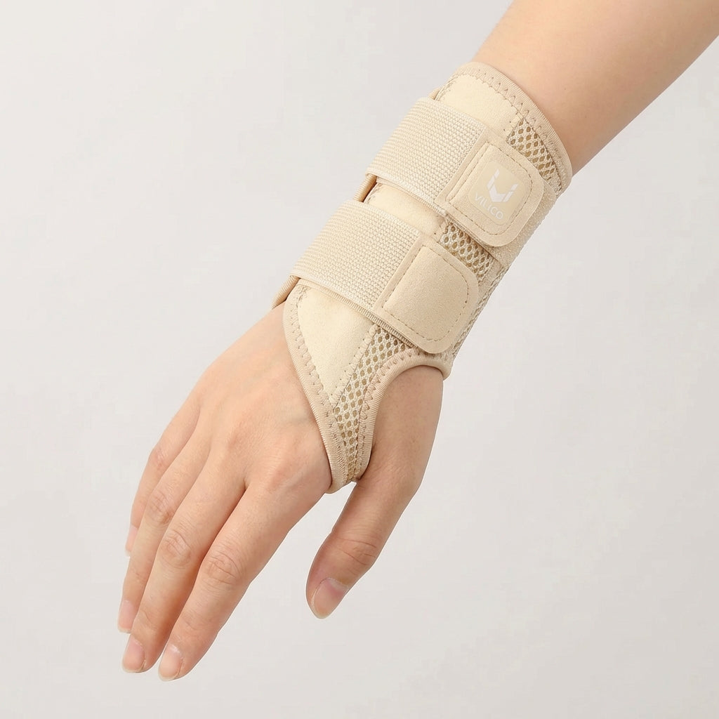 Half Finger Wrist Support with Removable Splint and Adjustable Straps