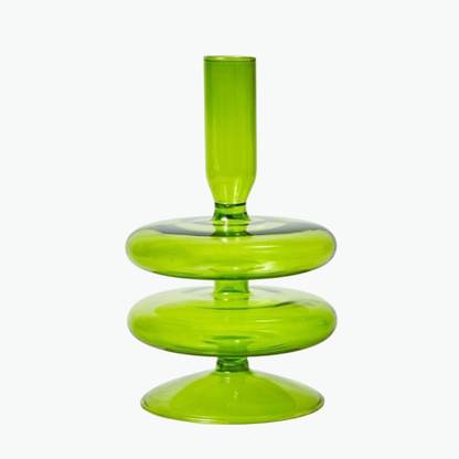 Hand-Blown Borosilicate Glass Candle Holder with Organic Sculptural Shapes