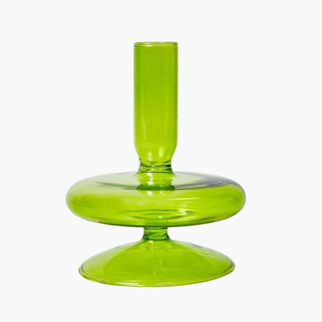 Hand-Blown Borosilicate Glass Candle Holder with Organic Sculptural Shapes