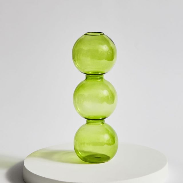 Hand-Blown Borosilicate Glass Candle Holder with Organic Sculptural Shapes