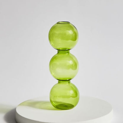 Hand-Blown Borosilicate Glass Candle Holder with Organic Sculptural Shapes