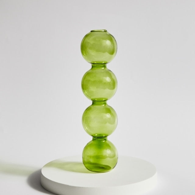 Hand-Blown Borosilicate Glass Candle Holder with Organic Sculptural Shapes