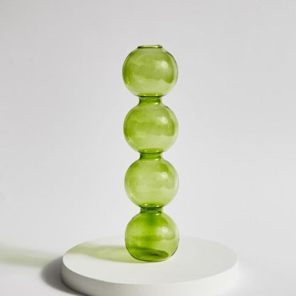 Hand-Blown Borosilicate Glass Candle Holder with Organic Sculptural Shapes