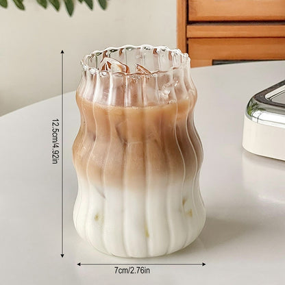 Hand-Blown Borosilicate Glass Set with Bubble Pattern for Hot and Cold Drinks