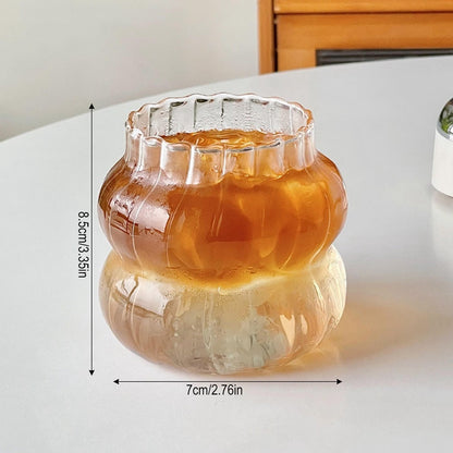 Hand-Blown Borosilicate Glass Set with Bubble Pattern for Hot and Cold Drinks