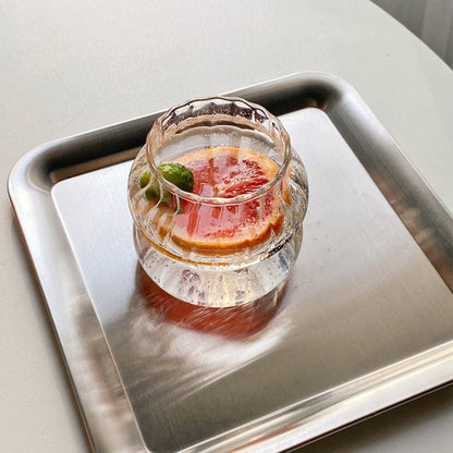 Hand-Blown Borosilicate Glass Set with Bubble Pattern for Hot and Cold Drinks