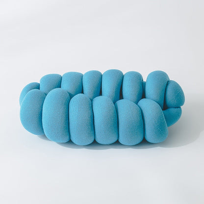 Hand-Knotted Decorative Knot Cushion with Acrylic Knit and Polyester Filling