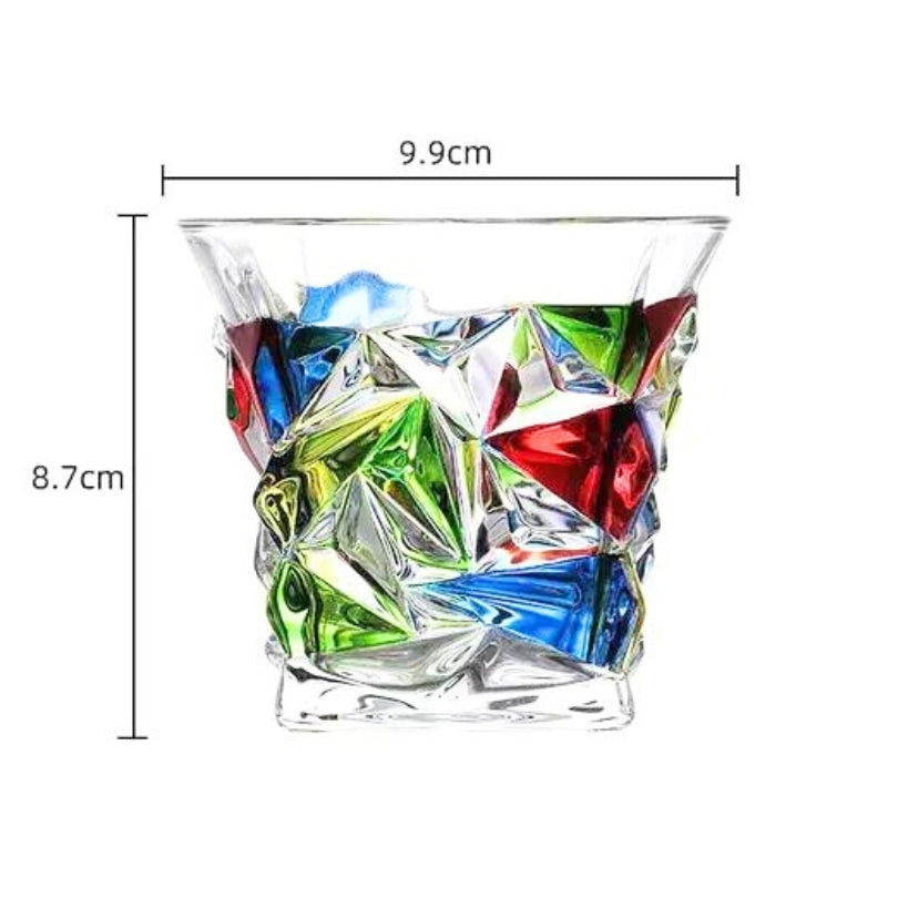 Hand Painted Crystal Glasses with Colourful Artistic Design