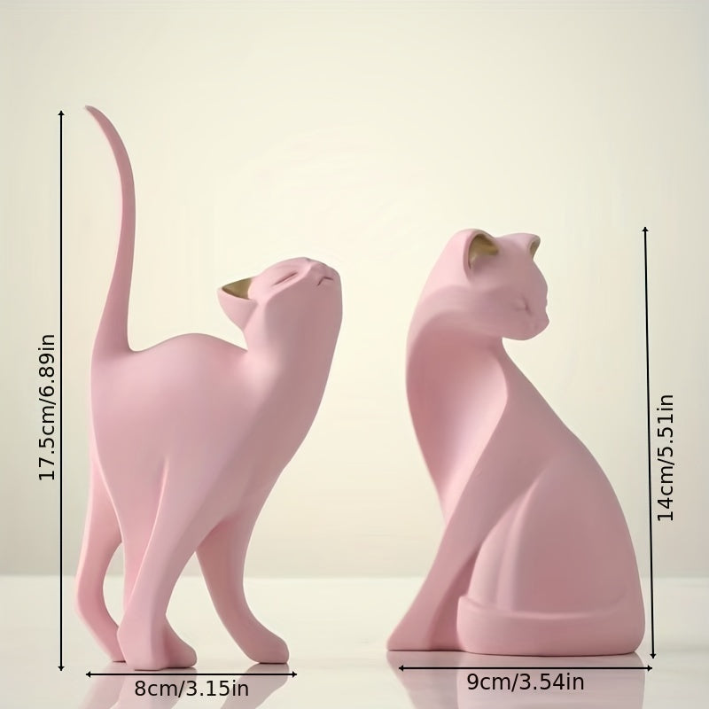Handcrafted Decorative Cat Figurine with Scandinavian Style