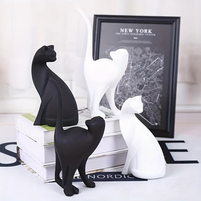 Handcrafted Decorative Cat Figurine with Scandinavian Style