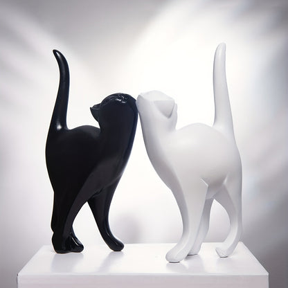 Handcrafted Decorative Cat Figurine with Scandinavian Style