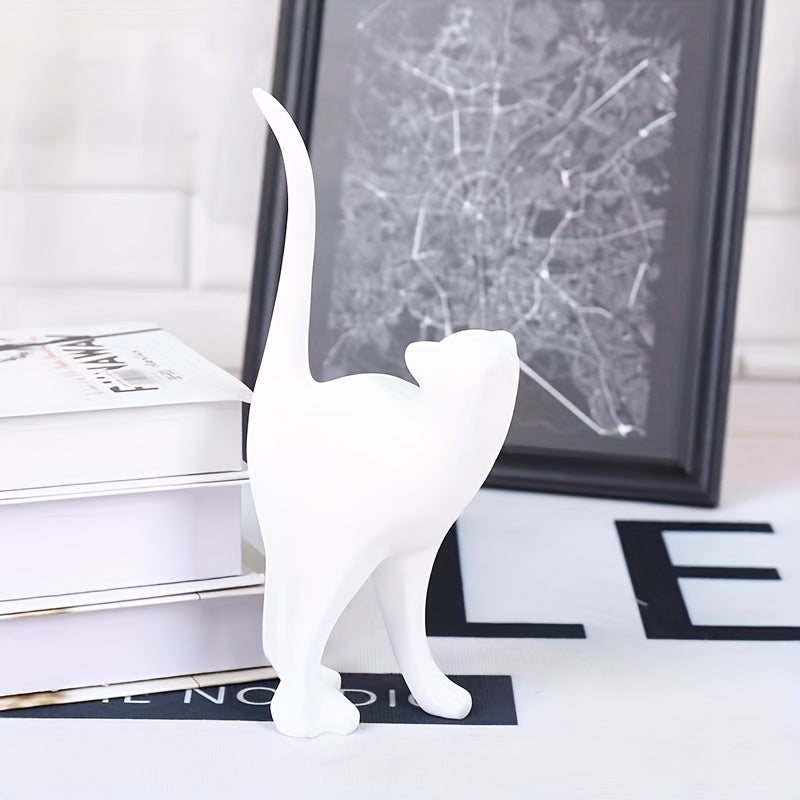 Handcrafted Decorative Cat Figurine with Scandinavian Style