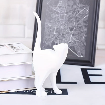 Handcrafted Decorative Cat Figurine with Scandinavian Style