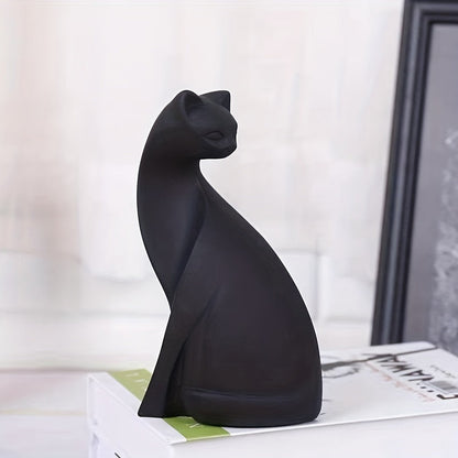 Handcrafted Decorative Cat Figurine with Scandinavian Style