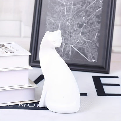 Handcrafted Decorative Cat Figurine with Scandinavian Style