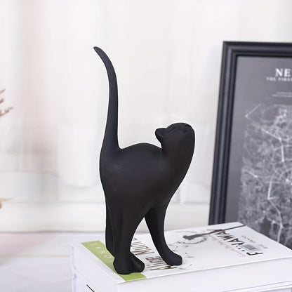 Handcrafted Decorative Cat Figurine with Scandinavian Style