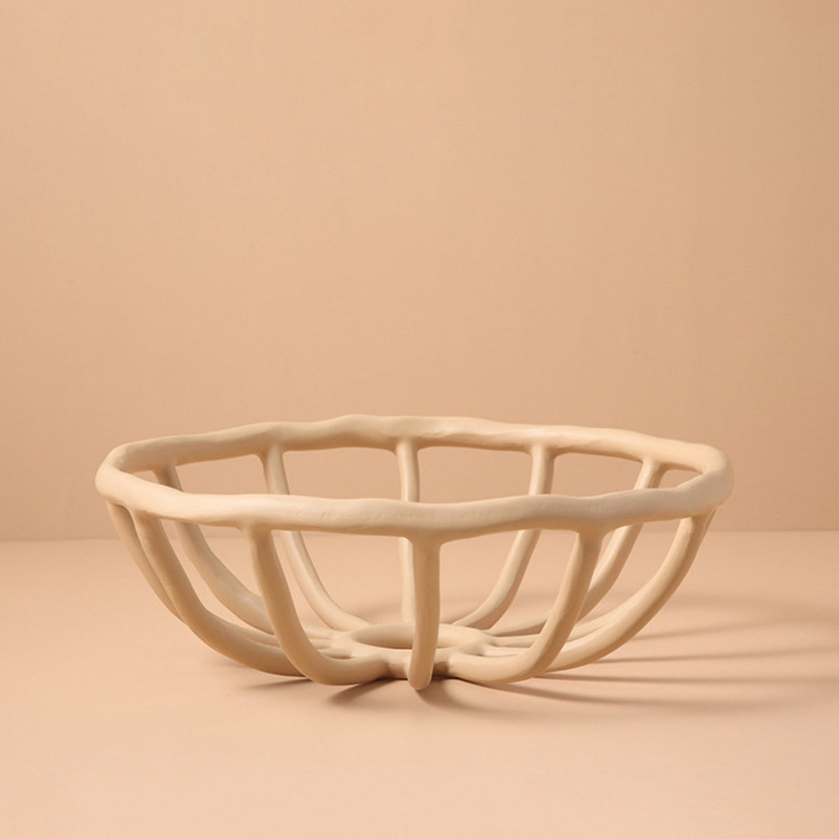 Handcrafted Resin Fruit Basket with Natural Woven Design