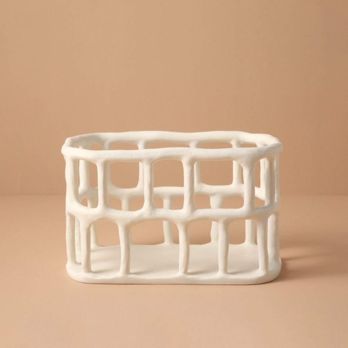 Handcrafted Resin Fruit Basket with Natural Woven Design