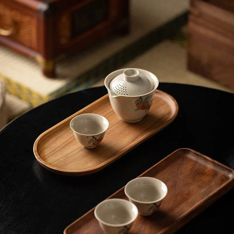 Handcrafted Solid Wood Serving Tray with Smooth Natural Finish
