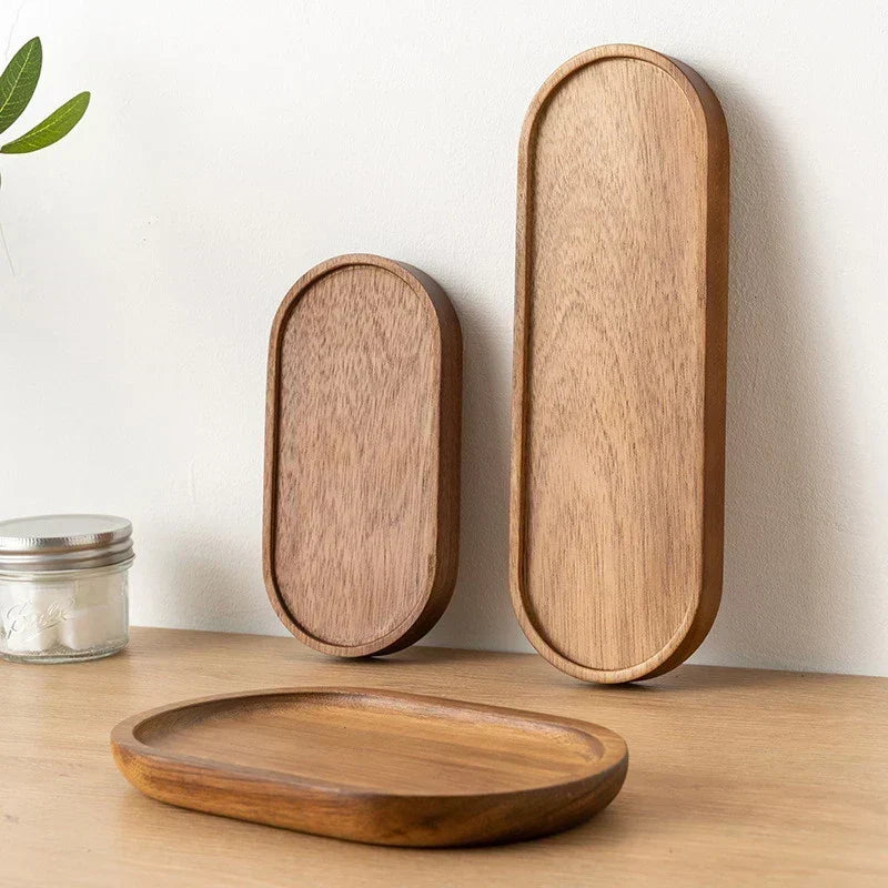 Handcrafted Solid Wood Serving Tray with Smooth Natural Finish
