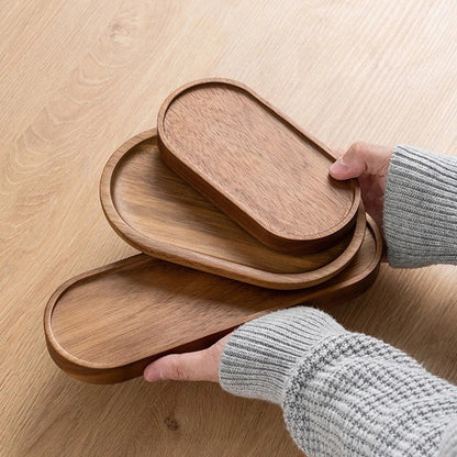 Handcrafted Solid Wood Serving Tray with Smooth Natural Finish