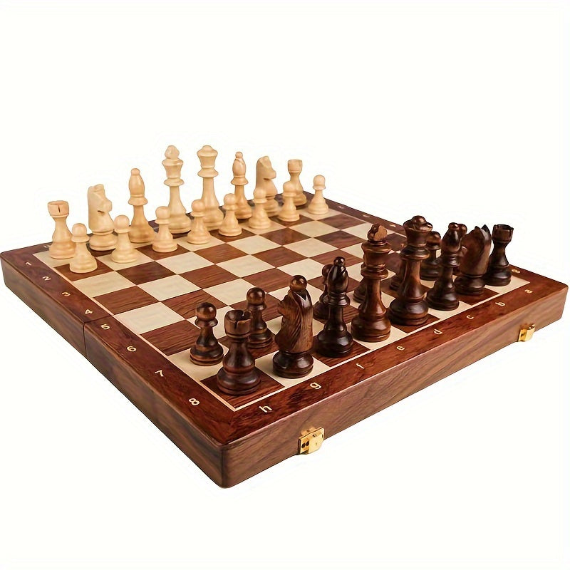 Handcrafted Wooden Chess Set with Detailed Pieces for Classic Chess Play