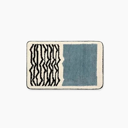 Handmade Abstract Bath Mat with Non-Slip Backing for Modern Bathrooms