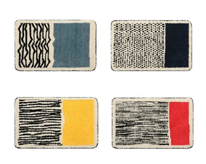 Handmade Abstract Bath Mat with Non-Slip Backing for Modern Bathrooms