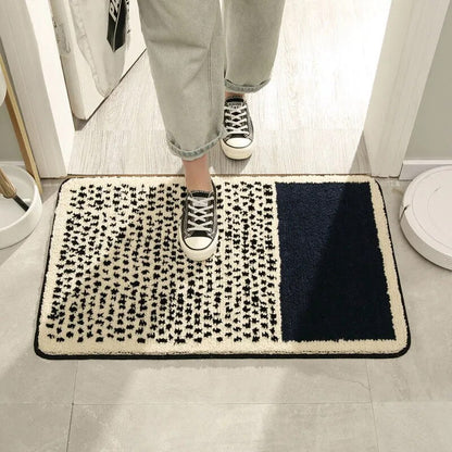 Handmade Abstract Bath Mat with Non-Slip Backing for Modern Bathrooms