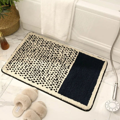 Handmade Abstract Bath Mat with Non-Slip Backing for Modern Bathrooms