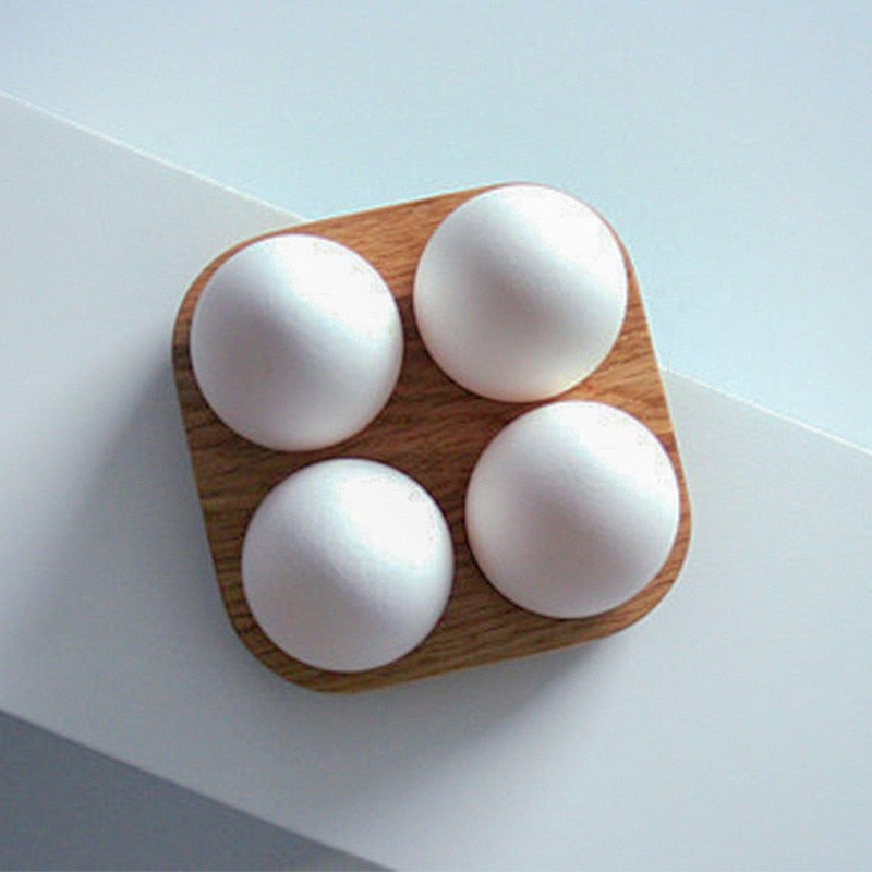 Handmade Acacia Wood Egg Tray for Kitchen Storage