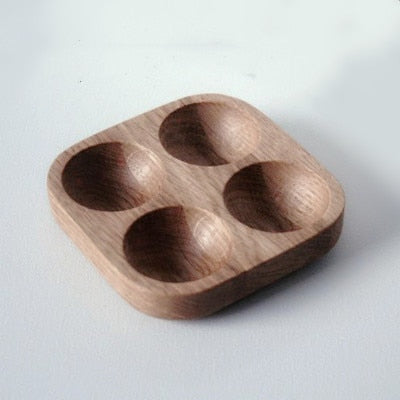 Handmade Acacia Wood Egg Tray for Kitchen Storage