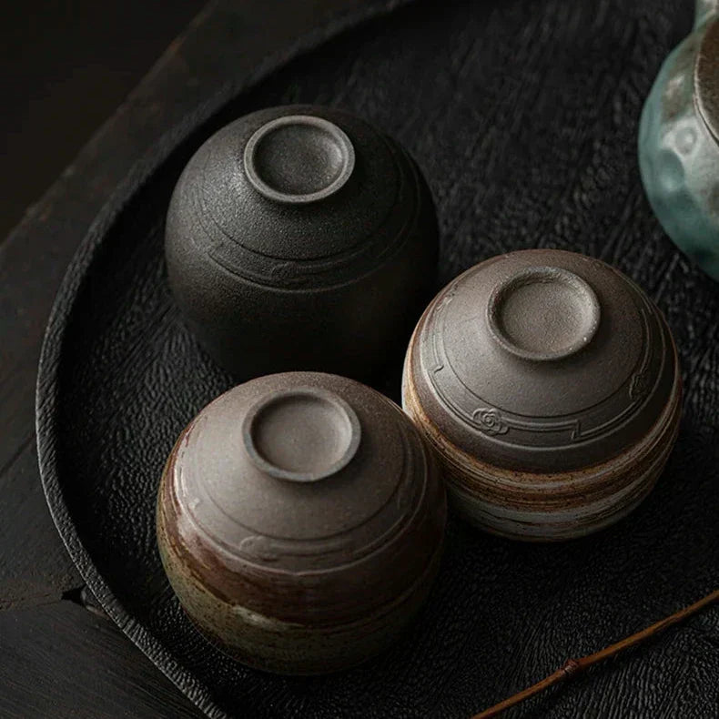 Handmade Ceramic Espresso Cups with Rustic Glaze and Artisan Finish