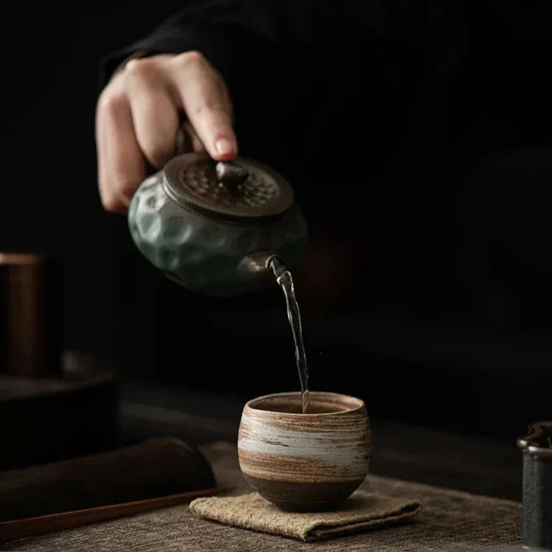 Handmade Ceramic Espresso Cups with Rustic Glaze and Artisan Finish