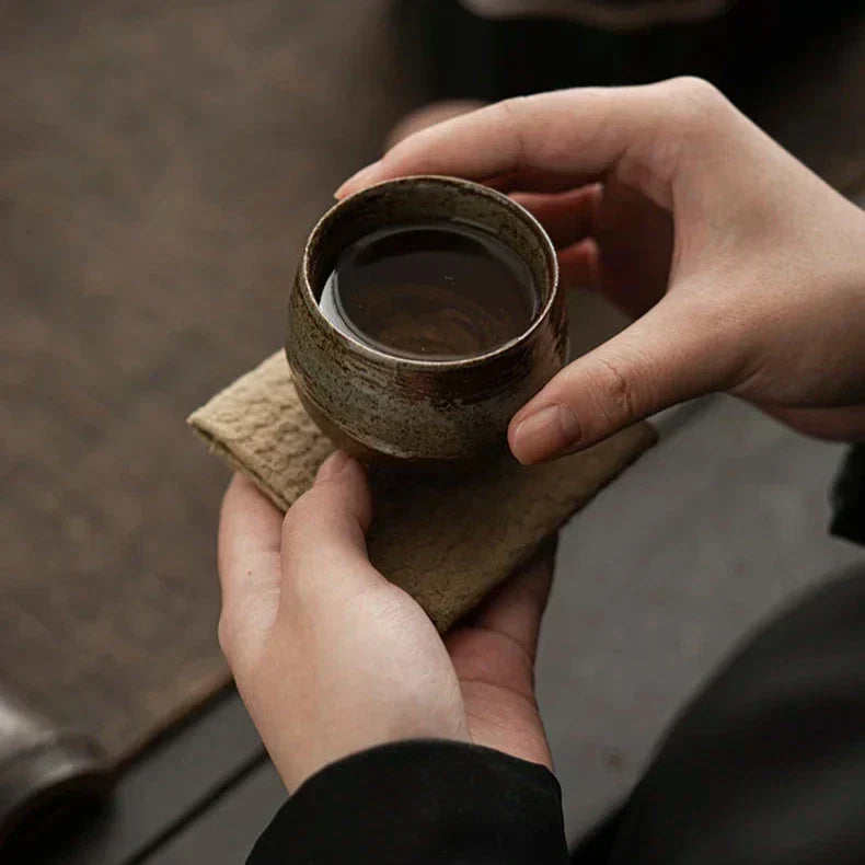 Handmade Ceramic Espresso Cups with Rustic Glaze and Artisan Finish
