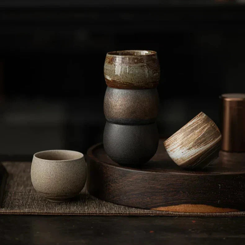 Handmade Ceramic Espresso Cups with Rustic Glaze and Artisan Finish