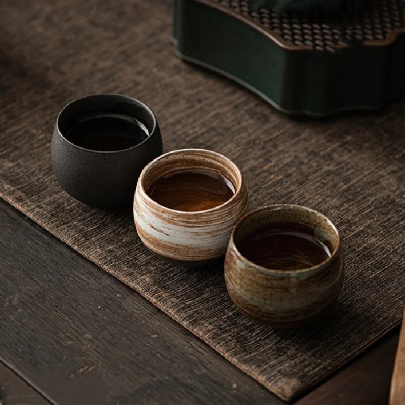 Handmade Ceramic Espresso Cups with Rustic Glaze and Artisan Finish