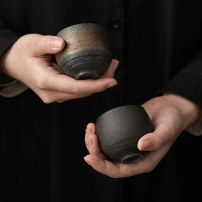 Handmade Ceramic Espresso Cups with Rustic Glaze and Artisan Finish